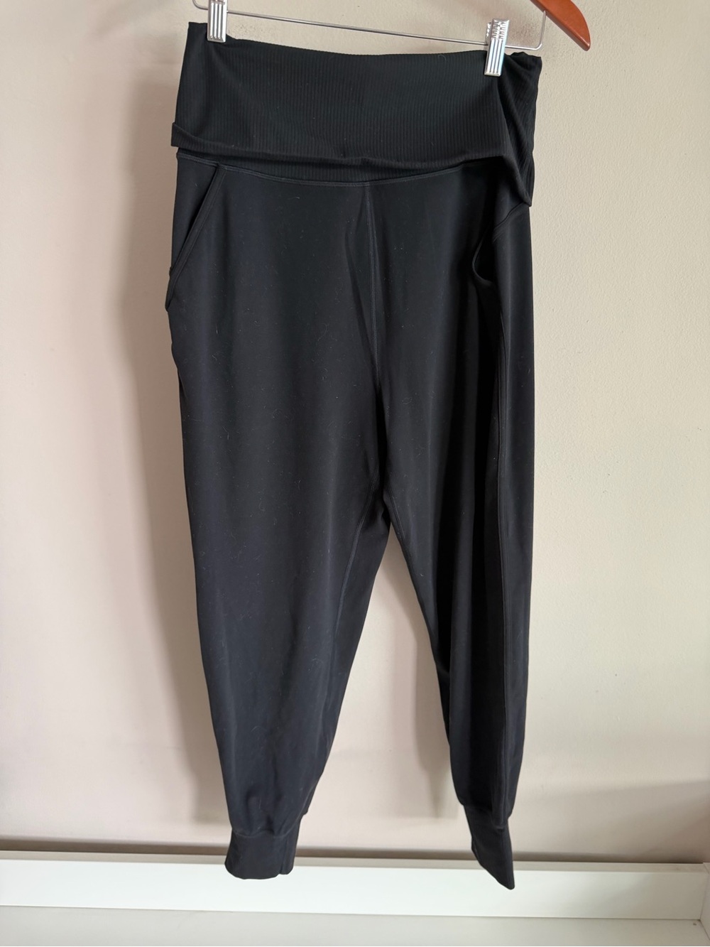 lululemon athletica Black Ribbed Performance Top with Reflective Logo